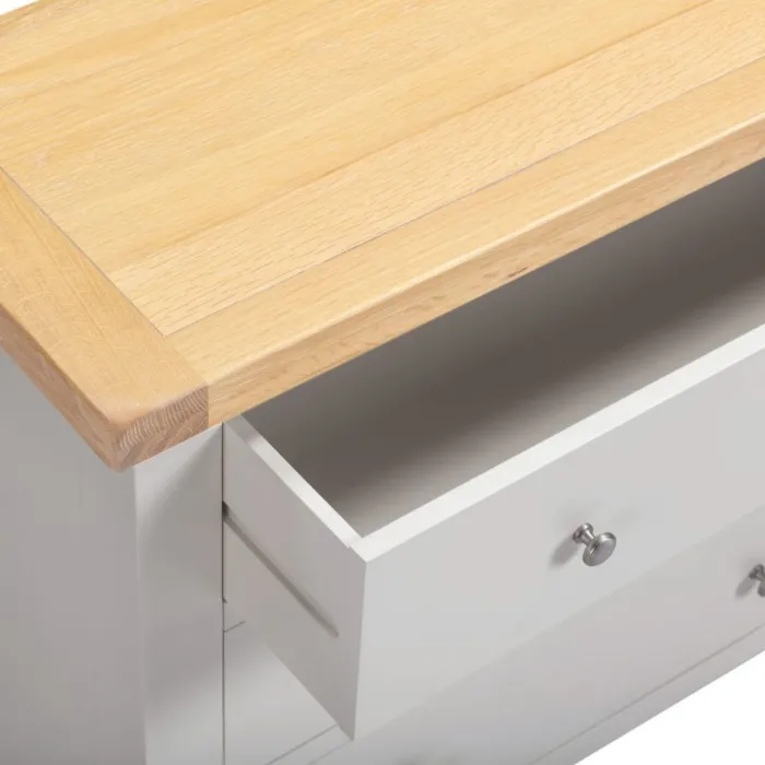 Windsor 3 Drawer Chest - Pebble Grey/Oak