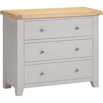 Windsor 3 Drawer Chest - Pebble Grey/Oak