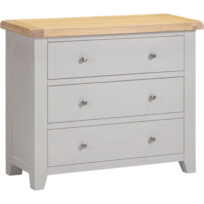 Windsor 3 Drawer Chest - Pebble Grey/Oak