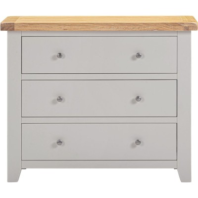 Windsor 3 Drawer Chest - Pebble Grey/Oak