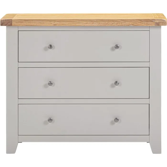 Windsor 3 Drawer Chest - Pebble Grey/Oak