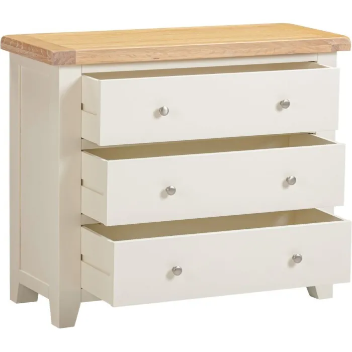 Windsor 3 Drawer Chest - Ivory/Oak