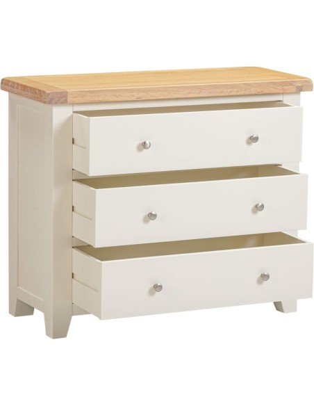 Windsor 3 Drawer Chest - Ivory/Oak
