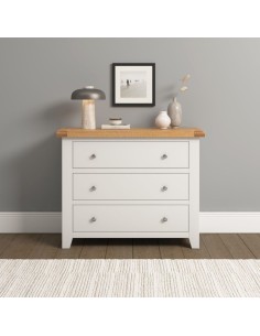 Windsor 3 Drawer Chest - Ivory/Oak