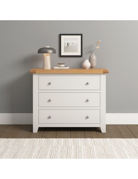 Windsor 3 Drawer Chest - Ivory/Oak