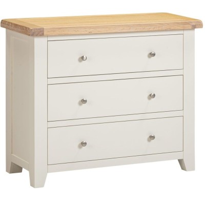 Windsor 3 Drawer Chest - Ivory/Oak
