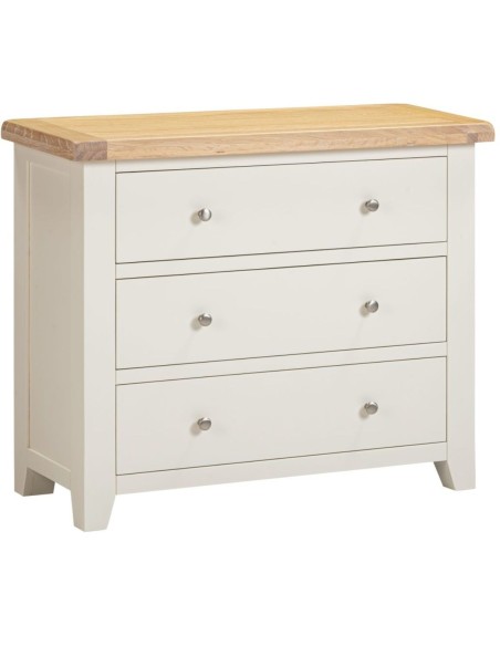 Windsor 3 Drawer Chest - Ivory/Oak