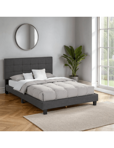 Arran 4FT6 Bedframe - Grey Fabric