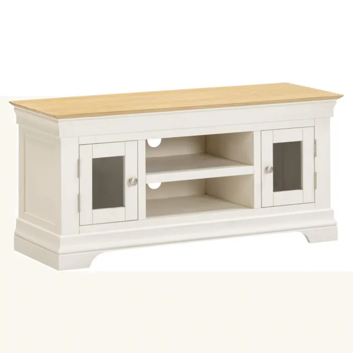 Bordeaux Small TV Stand - Ivory/Oak