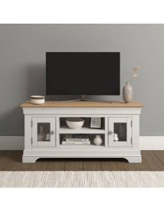 Bordeaux Small TV Stand - Ivory/Oak