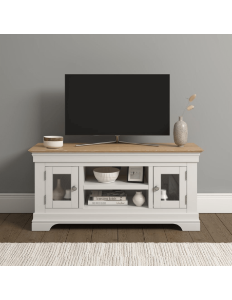 Bordeaux Small TV Stand - Ivory/Oak