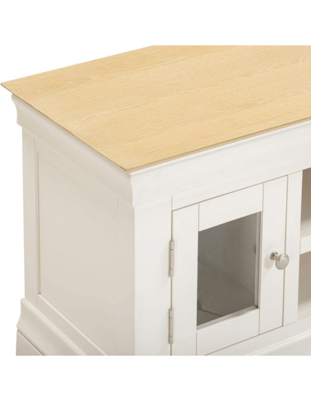 Bordeaux Small TV Stand - Ivory/Oak