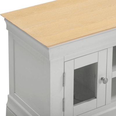 Bordeaux Small TV Stand - Pebble Grey/Oak