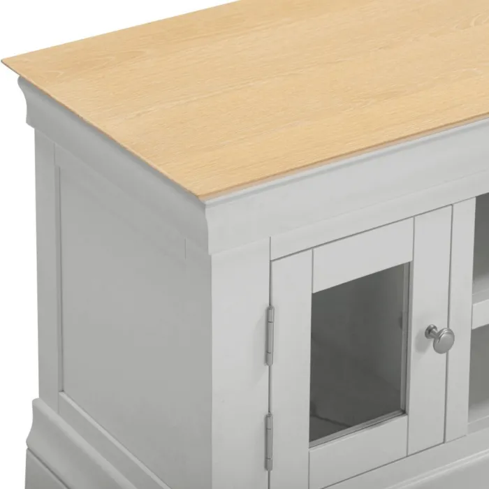 Bordeaux Small TV Stand - Pebble Grey/Oak