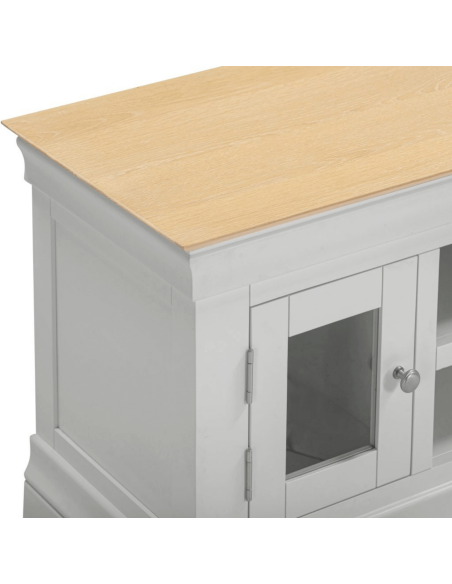 Bordeaux Small TV Stand - Pebble Grey/Oak