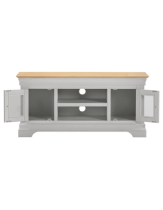 Bordeaux Small TV Stand - Pebble Grey/Oak 2