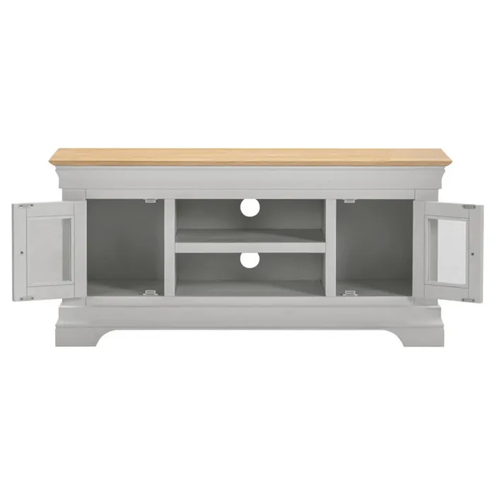 Bordeaux Small TV Stand - Pebble Grey/Oak