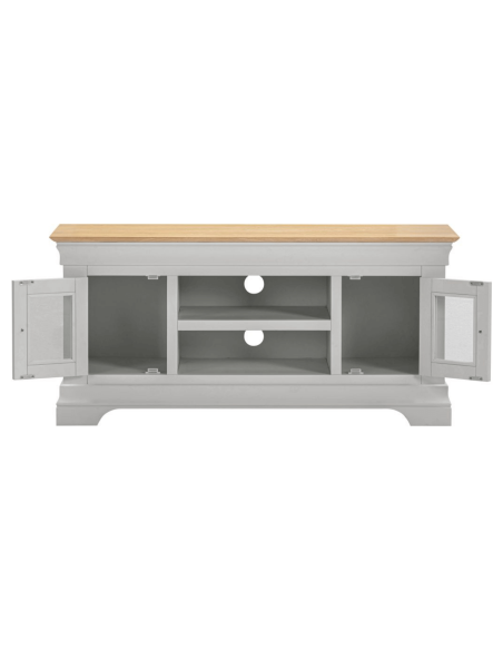 Bordeaux Small TV Stand - Pebble Grey/Oak