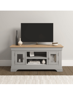 Bordeaux Small TV Stand - Pebble Grey/Oak