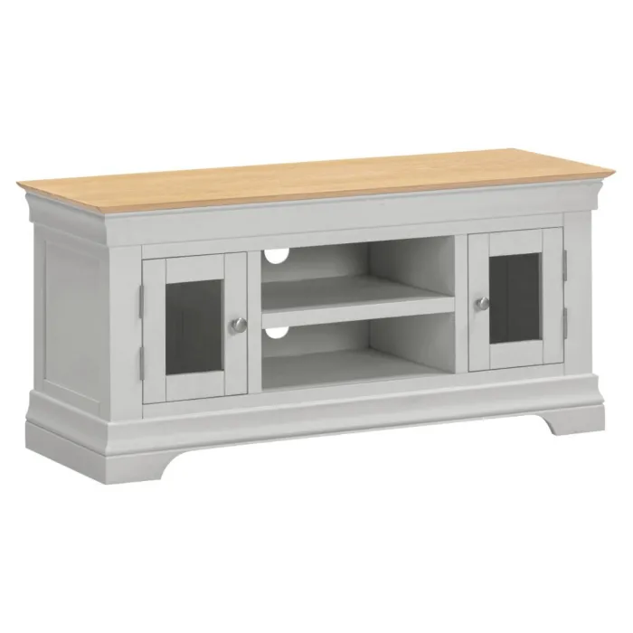 Bordeaux Small TV Stand - Pebble Grey/Oak