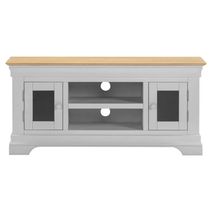 Bordeaux Small TV Stand - Pebble Grey/Oak