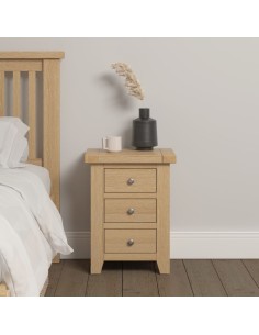 Windsor 3 Drawer Bedside Locker - Natural Oak
