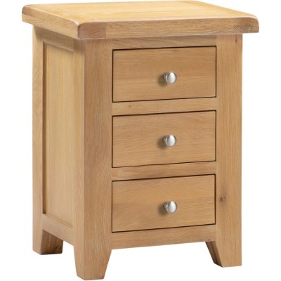 Windsor 3 Drawer Bedside Locker - Natural Oak