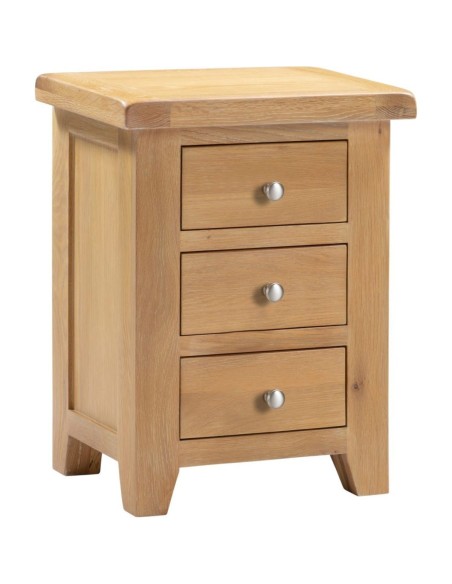 Windsor 3 Drawer Bedside Locker - Natural Oak