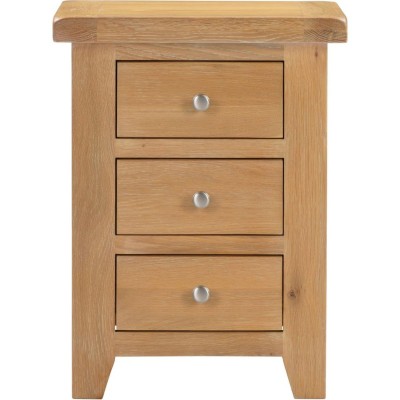 Windsor 3 Drawer Bedside Locker - Natural Oak