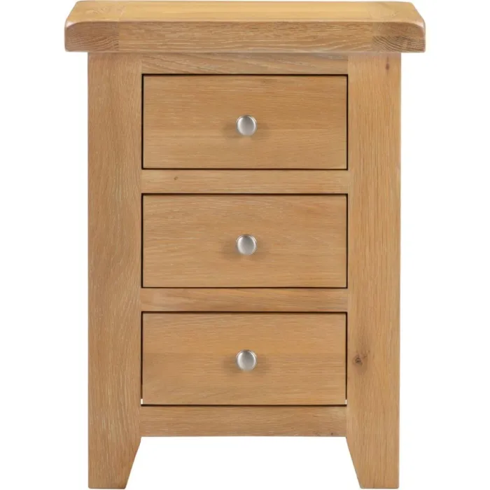 Windsor 3 Drawer Bedside Locker - Natural Oak