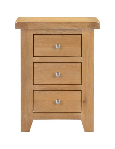 Windsor 3 Drawer Bedside Locker - Natural Oak