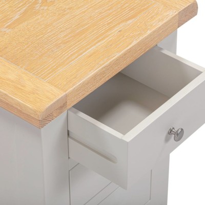 Windsor 3 Drawer Bedside Locker - Pebble Grey/Oak