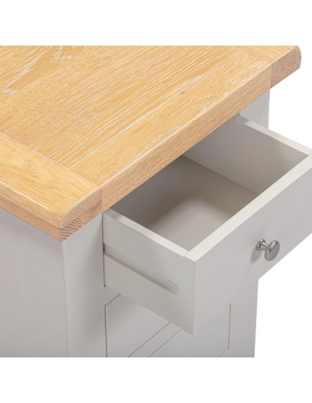 Windsor 3 Drawer Bedside Locker - Pebble Grey/Oak