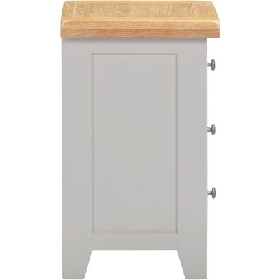 Windsor 3 Drawer Bedside Locker - Pebble Grey/Oak