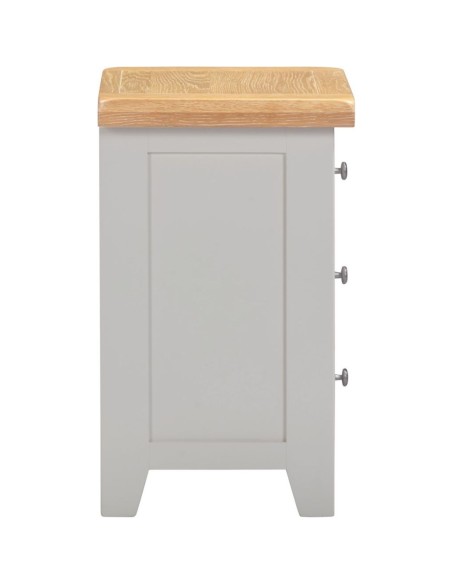 Windsor 3 Drawer Bedside Locker - Pebble Grey/Oak