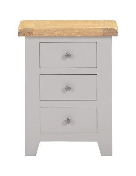 Windsor 3 Drawer Bedside Locker - Pebble Grey/Oak