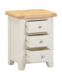 Windsor 3 Drawer Bedside Locker - Ivory/Oak 2