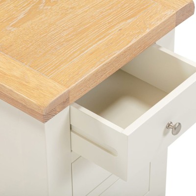 Windsor 3 Drawer Bedside Locker - Ivory/Oak