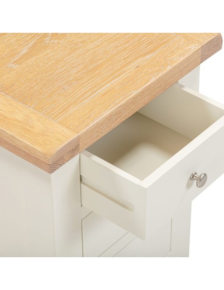 Windsor 3 Drawer Bedside Locker - Ivory/Oak