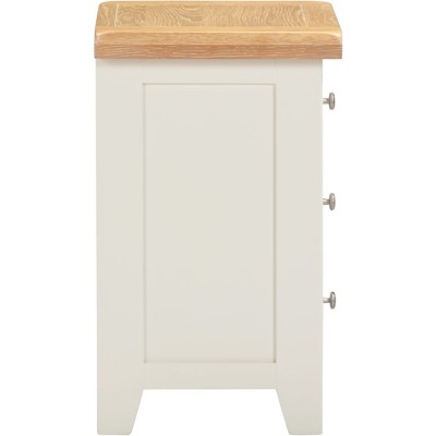 Windsor 3 Drawer Bedside Locker - Ivory/Oak