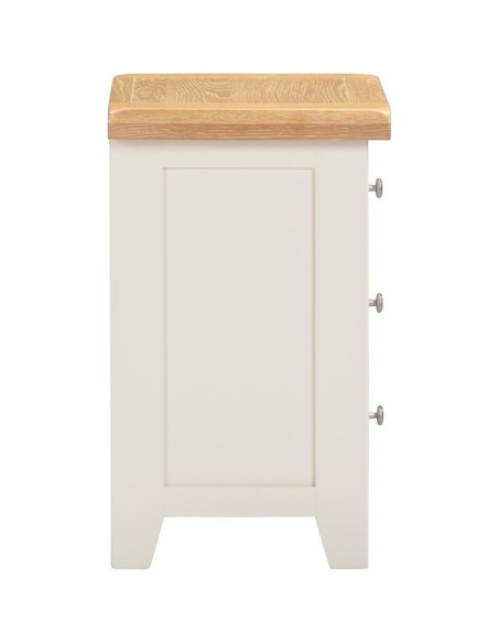 Windsor 3 Drawer Bedside Locker - Ivory/Oak