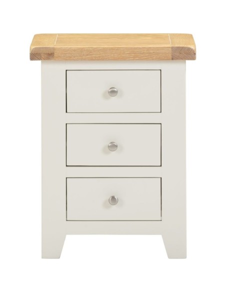 Windsor 3 Drawer Bedside Locker - Ivory/Oak