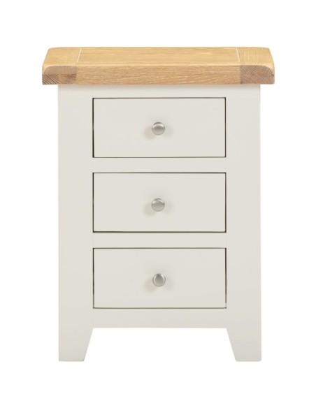 Windsor 3 Drawer Bedside Locker - Ivory/Oak