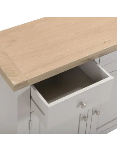 Windsor 3 Door 3 Drawer Sideboard - Pebble Grey/Oak