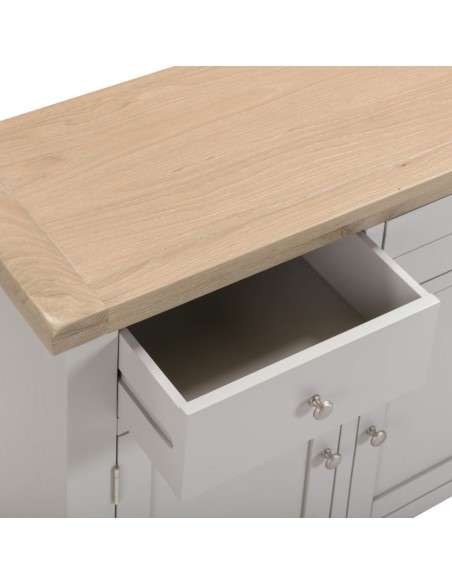 Windsor 3 Door 3 Drawer Sideboard - Pebble Grey/Oak