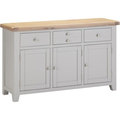 Windsor 3 Door 3 Drawer Sideboard - Pebble Grey/Oak