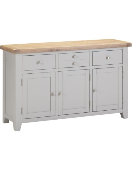 Windsor 3 Door 3 Drawer Sideboard - Pebble Grey/Oak