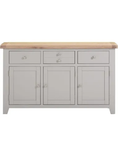 Windsor 3 Door 3 Drawer Sideboard - Pebble Grey/Oak