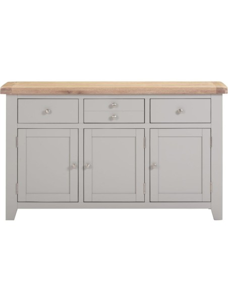 Windsor 3 Door 3 Drawer Sideboard - Pebble Grey/Oak