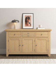 Windsor 3 Door 3 Drawer Sideboard - Natural Oak